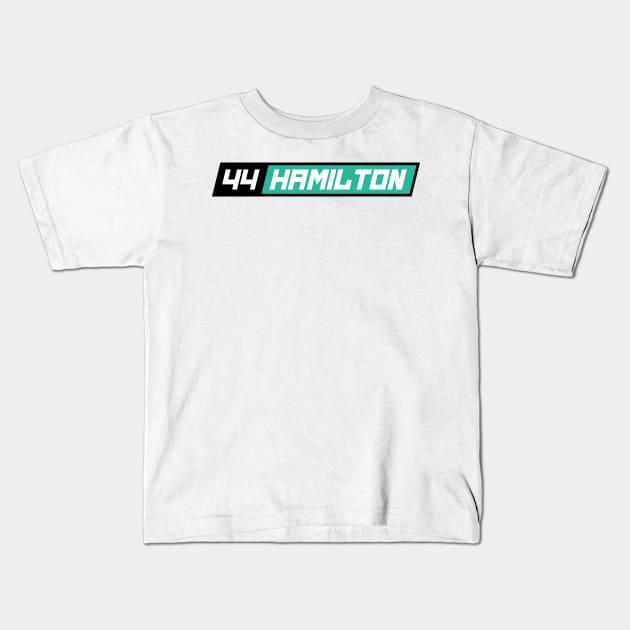 Lewis Hamilton 44 F1 Driver Kids T-Shirt by petrolhead